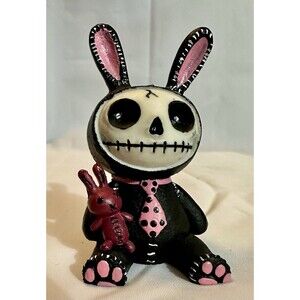 Furrybones Bunny Bun Rabbit Black Pink Skeleton Skull Figurine Summit Collection